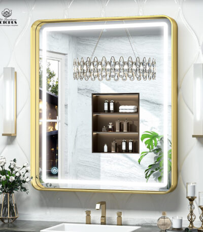 Stylish Golden Frame Smart Mirror