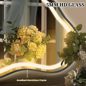 Mate Black Aluminium Frame Cloud Mirror